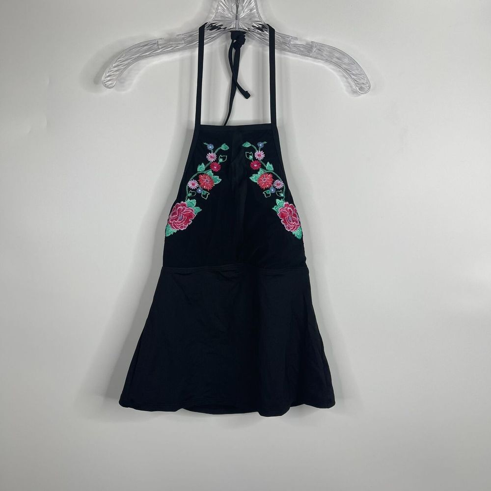 Anne Cole Womens Tankini Top Size XS‎ Black Floral NWT